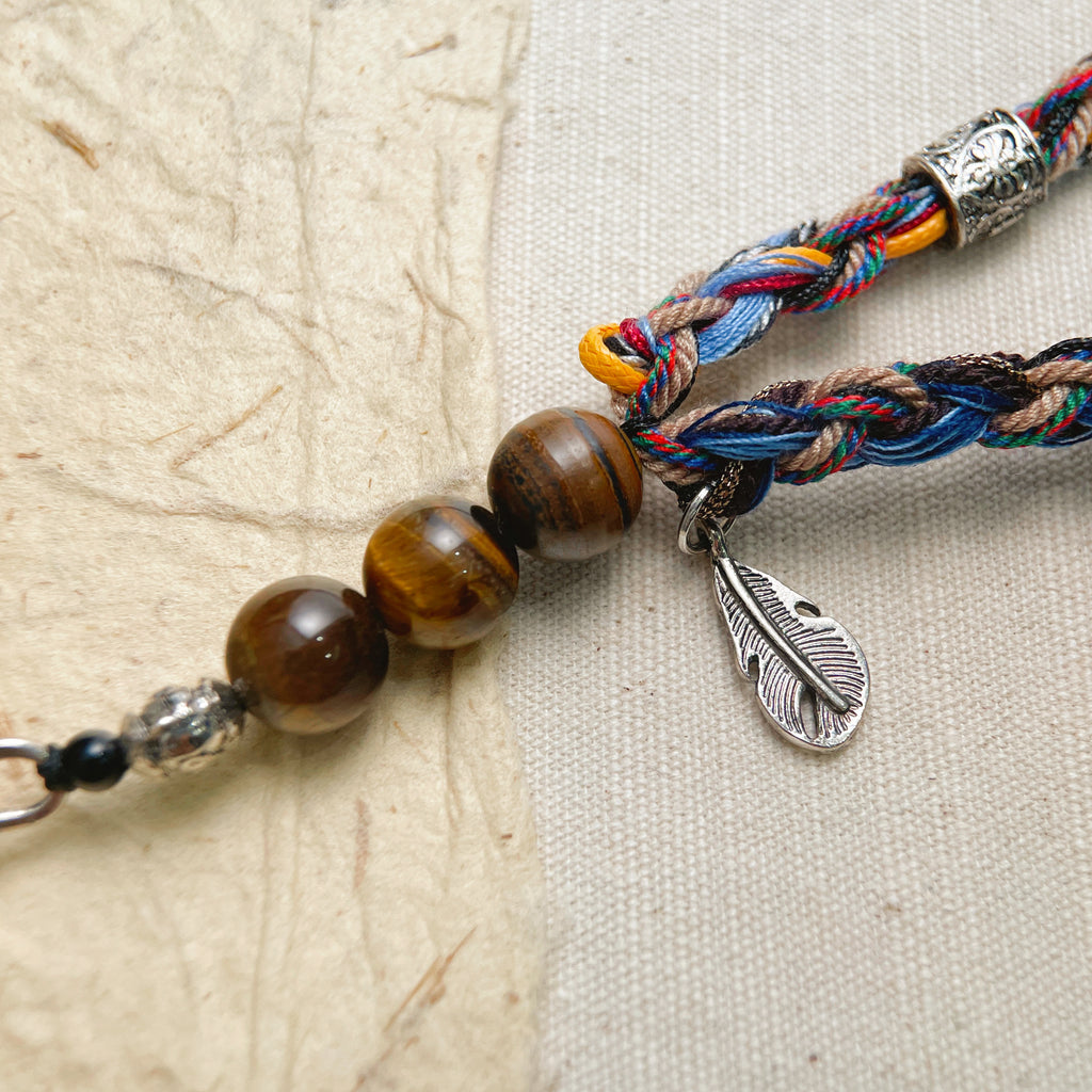 tiger eye and jade bohemian bracelet
