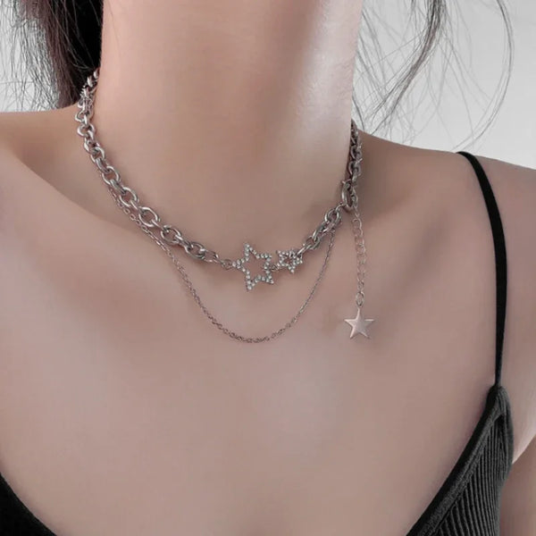 ★SHINee着用★【Fotl】FLAKE NECKLACE Platinum Diamond Snowflake Pendant and Bezel-Set Diamond